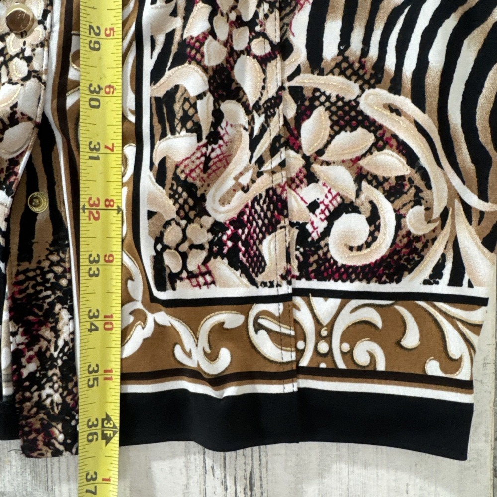 Cache Womens Size 6 Button Down long Sleeve Dress Collar Animal Print - Picture 10 of 10